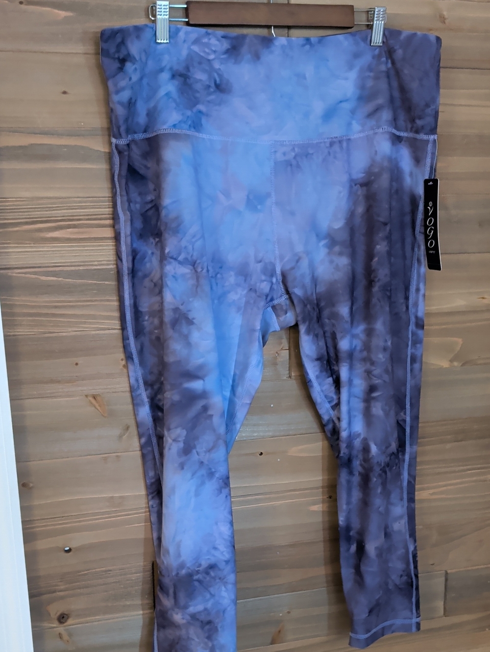 VOGO Athletica Blue & Purple Tie-Dye Kids Leggings. 3X